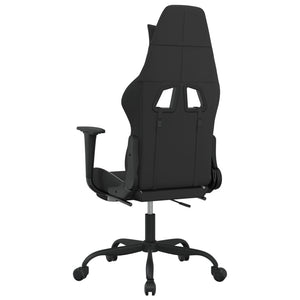 Καρέκλα Gaming Μαύρο/Λευκό Ύφασμα με Υποπόδιο