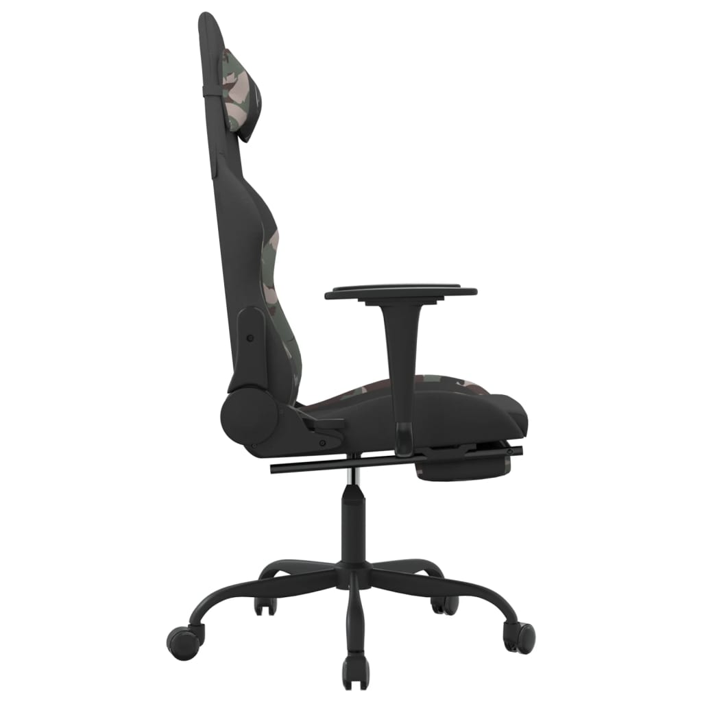 Καρέκλα Gaming Μαύρο/Παραλλαγή Ύφασμα με Υποπόδιο - Pakobazaar