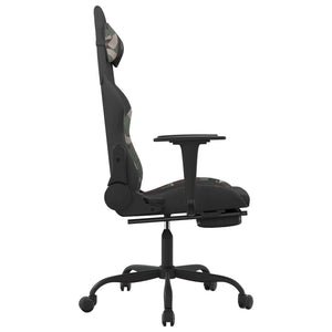 Καρέκλα Gaming Μαύρο/Παραλλαγή Ύφασμα με Υποπόδιο - Pakobazaar