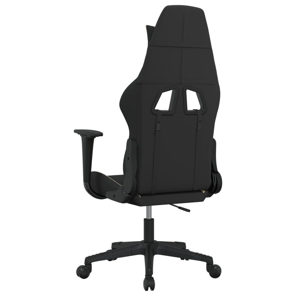 Καρέκλα Gaming Μαύρη και Κρεμ Υφασμάτινη