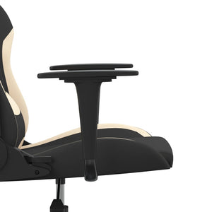 Καρέκλα Gaming Μαύρη και Κρεμ Υφασμάτινη