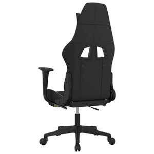 Καρέκλα Gaming Μαύρο και κρεμ Ύφασμα με Υποπόδιο - Pakobazaar