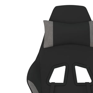Καρέκλα Gaming Μαύρη/Ανοιχτό γκρι Ύφασμα με Υποπόδιο - Pakobazaar