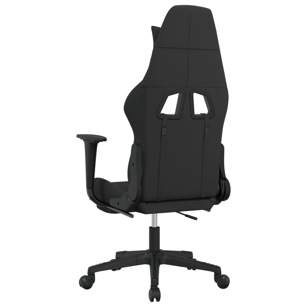 Καρέκλα Gaming Μαύρη & Taupe Υφασμάτινη με Υποπόδιο