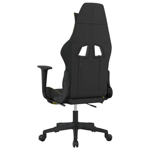 Καρέκλα Gaming Μαύρη/Αν. Πράσινο Ύφασμα με Υποπόδιο
