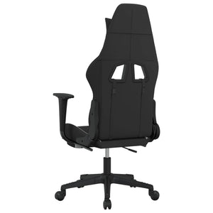 Καρέκλα Gaming Μαύρο/Λευκό Ύφασμα με Υποπόδιο - Pakobazaar