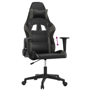 Καρέκλα Gaming Μαύρο/Γκρι από Συνθετικό Δέρμα