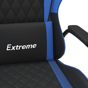 Καρέκλα Gaming Μαύρο/Μπλε από Συνθετικό Δέρμα