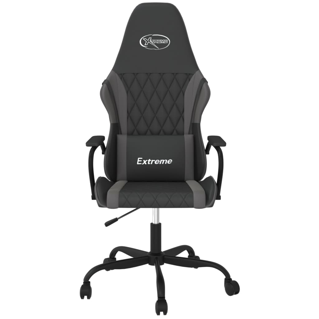 Καρέκλα Gaming Μαύρο/Γκρι από Συνθετικό Δέρμα