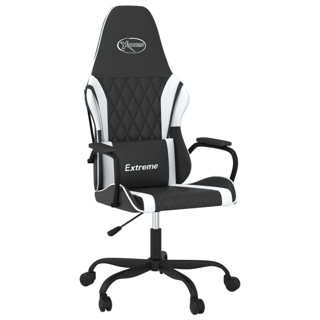 Καρέκλα Gaming Μαύρο/Λευκό από Συνθετικό Δέρμα
