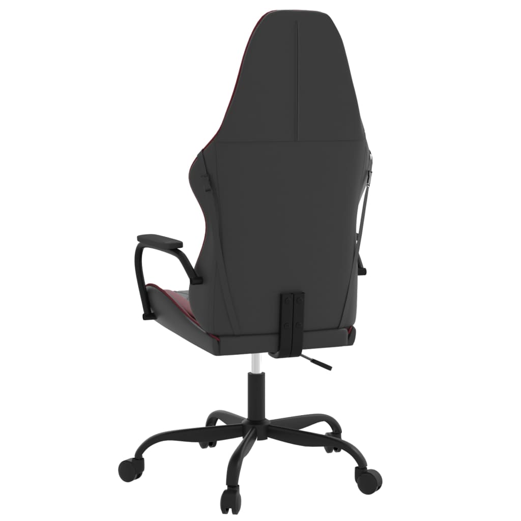 Καρέκλα Gaming Μαύρο/Μπορντό από Συνθετικό Δέρμα