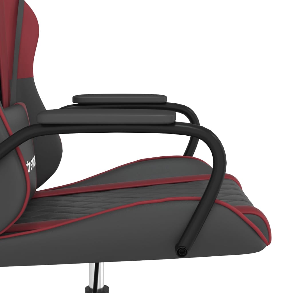 Καρέκλα Gaming Μαύρο/Μπορντό από Συνθετικό Δέρμα