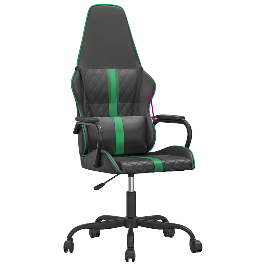 Καρέκλα Gaming Μαύρο/πράσινο από Συνθετικό Δέρμα