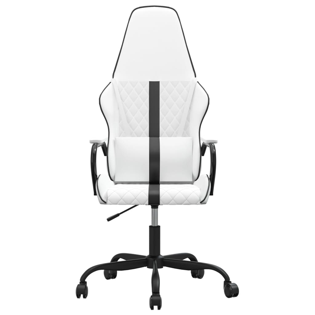 Καρέκλα Gaming Λευκό/Μαύρο από Συνθετικό Δέρμα - Pakobazaar