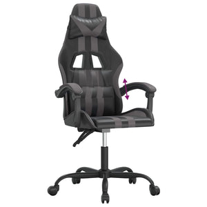 Καρέκλα Gaming Μαύρο/Γκρι από Συνθετικό Δέρμα