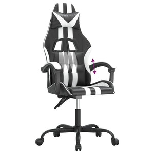 Καρέκλα Gaming Μαύρο/Λευκό από Συνθετικό Δέρμα