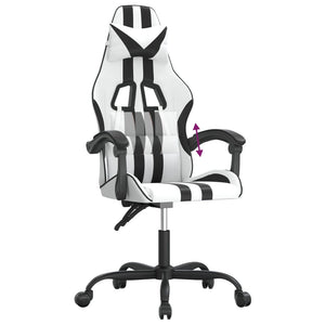 Καρέκλα Gaming Λευκό/Μαύρο από Συνθετικό Δέρμα