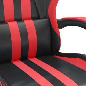 Καρέκλα Gaming Μασάζ Υποπόδιο Μαύρο/Κόκκινο από Συνθετικό Δέρμα