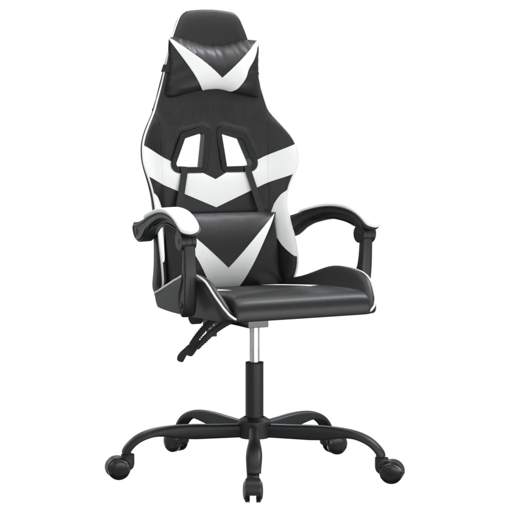 Καρέκλα Gaming Μαύρο/Λευκό από Συνθετικό Δέρμα