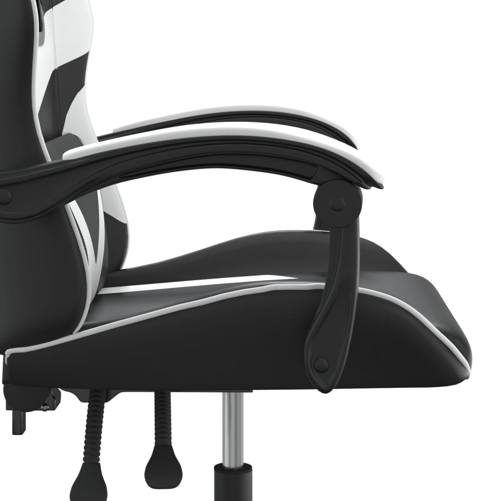 Καρέκλα Gaming Μαύρο/Λευκό από Συνθετικό Δέρμα