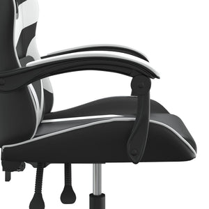 Καρέκλα Gaming Μαύρο/Λευκό από Συνθετικό Δέρμα