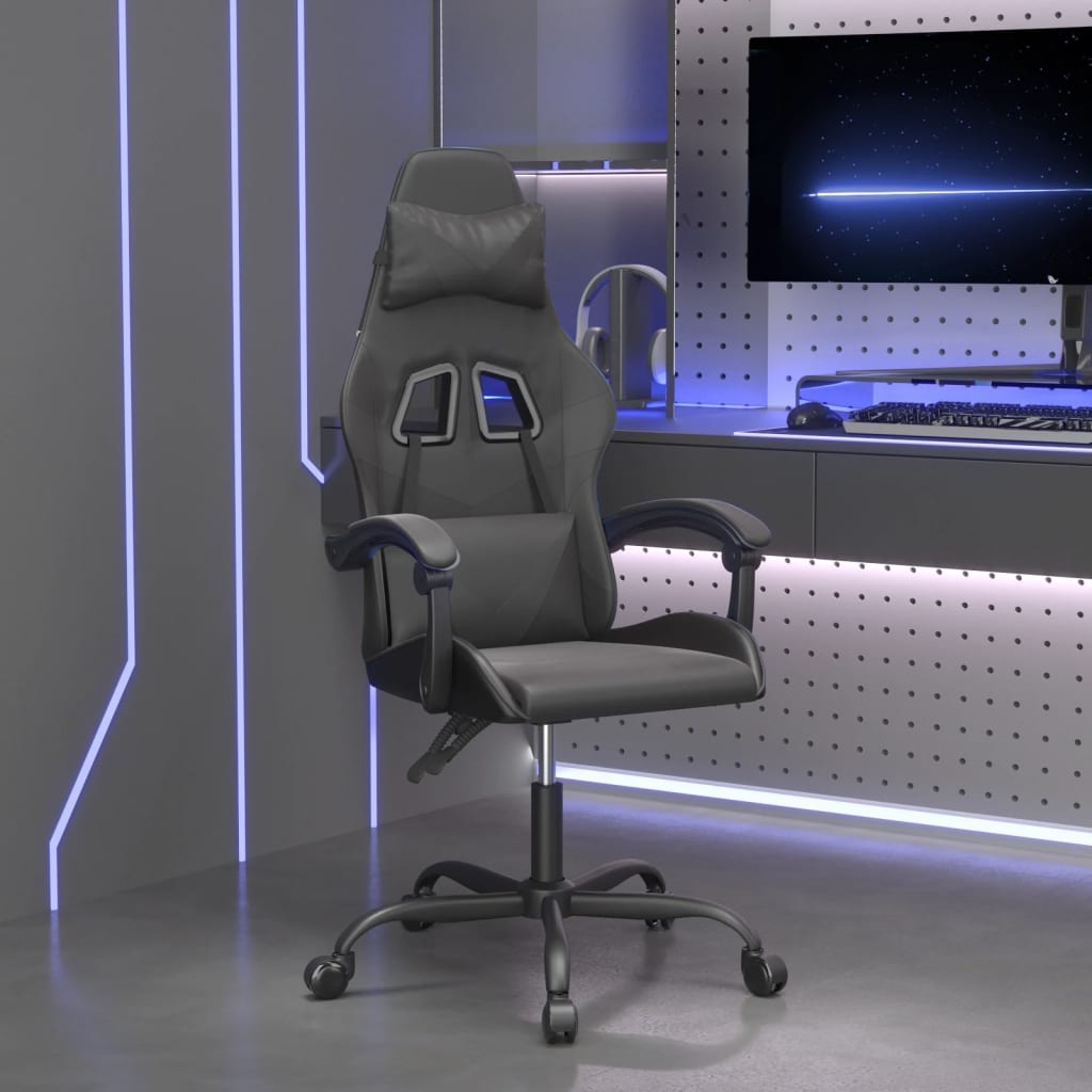Καρέκλα Gaming Μαύρη από Συνθετικό Δέρμα - Pakobazaar