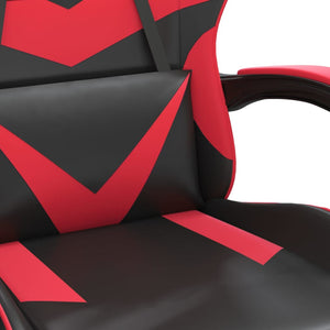 Καρέκλα Gaming Μασάζ Υποπόδιο Μαύρο/Κόκκινο από Συνθετικό Δέρμα