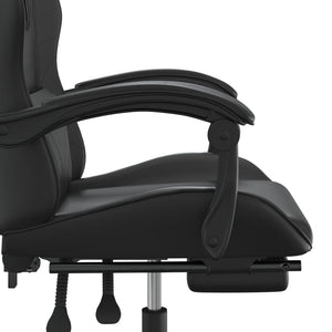 Καρέκλα Gaming Μασάζ Υποπόδιο Μαύρο από Συνθετικό Δέρμα