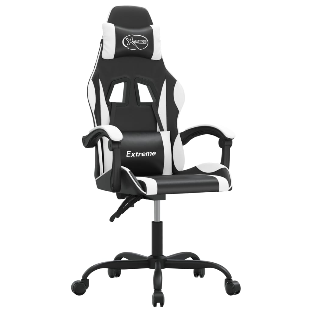 Καρέκλα Gaming Μαύρο/Λευκό από Συνθετικό Δέρμα