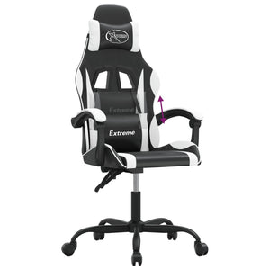 Καρέκλα Gaming Μαύρο/Λευκό από Συνθετικό Δέρμα