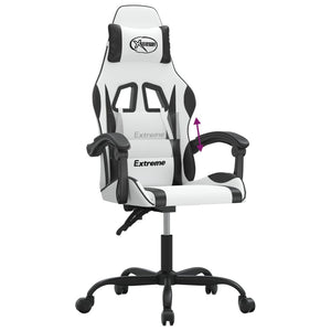 Καρέκλα Gaming Λευκό/Μαύρο από Συνθετικό Δέρμα