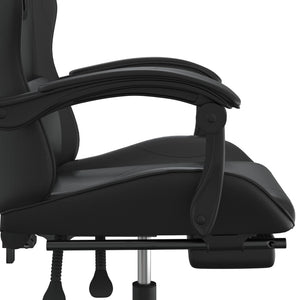 Καρέκλα Gaming Μασάζ Υποπόδιο Μαύρο από Συνθετικό Δέρμα