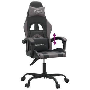 Καρέκλα Gaming Μαύρο/Γκρι από Συνθετικό Δέρμα