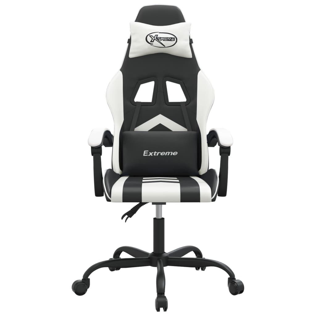 Καρέκλα Gaming Μαύρο/Λευκό από Συνθετικό Δέρμα