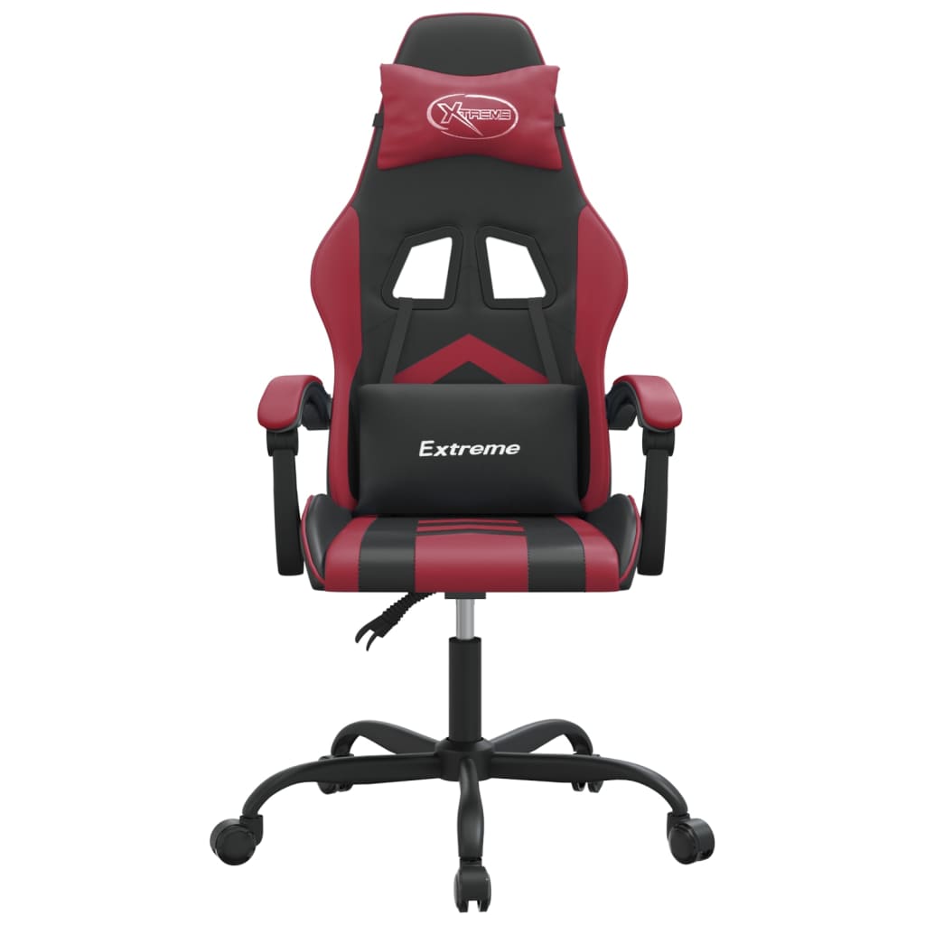 Καρέκλα Gaming Μαύρο/Μπορντό από Συνθετικό Δέρμα