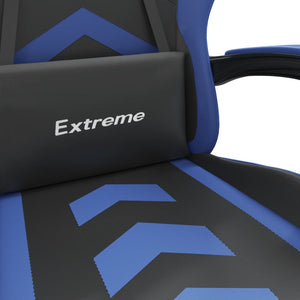 Καρέκλα Gaming Μασάζ Υποπόδιο Μαύρο/μπλε από Συνθετικό Δέρμα - Pakobazaar