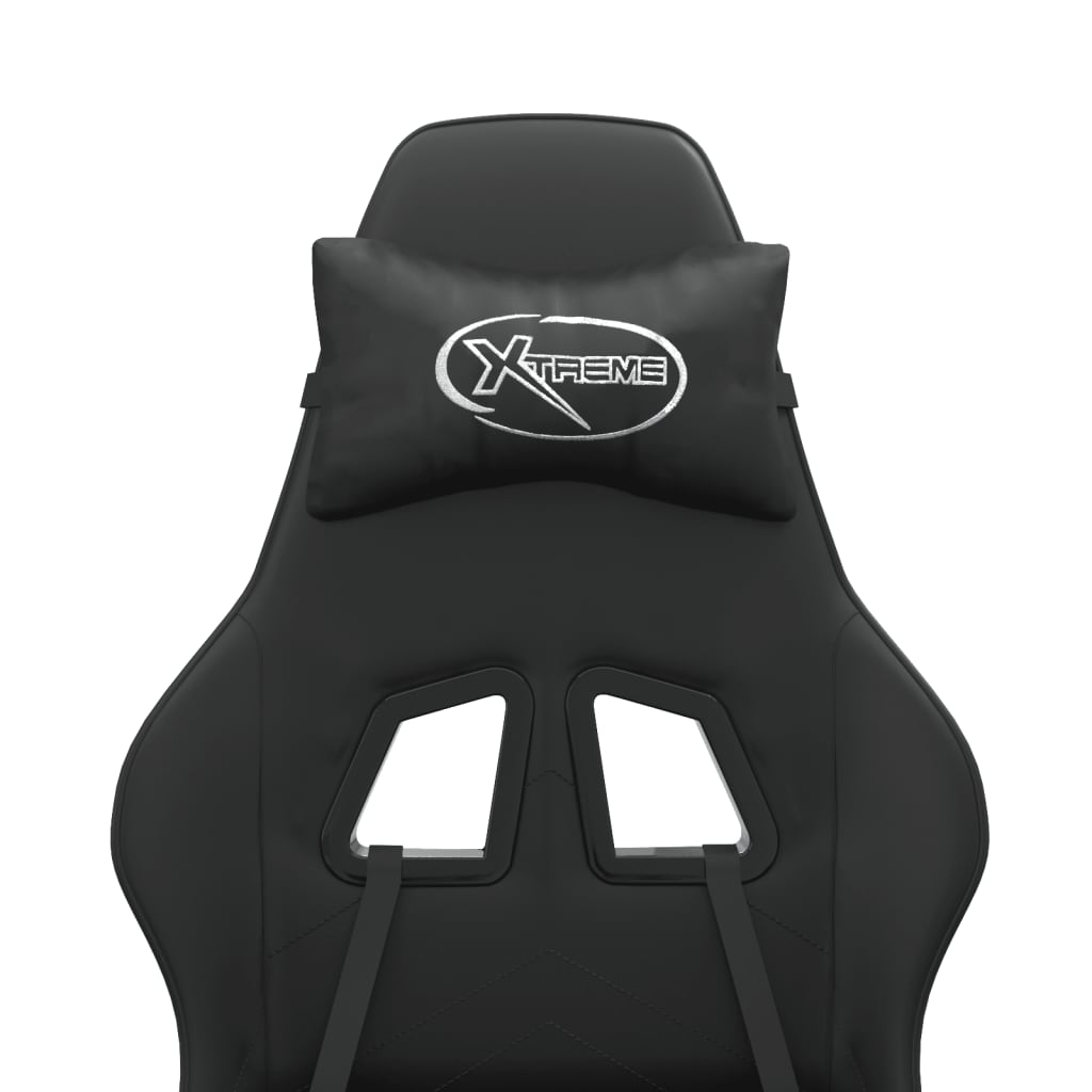 Καρέκλα Gaming Μασάζ Υποπόδιο Μαύρο από Συνθετικό Δέρμα - Pakobazaar