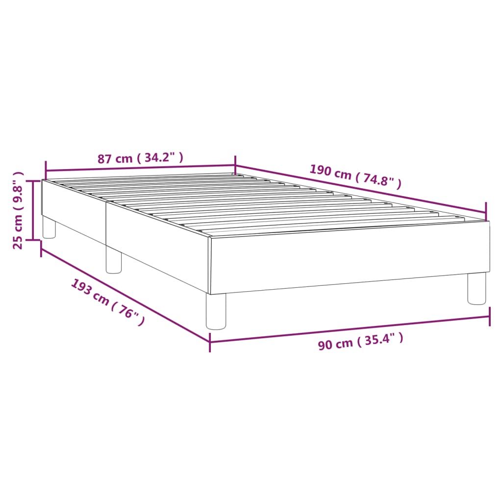 Σκελετός Κρεβατιού με Ελατήρια Taupe 90x190 εκ. Υφασμάτινο
