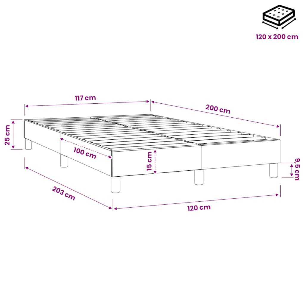 Σκελετός Κρεβατιού με Ελατήρια Πράσινο 120x200 εκ. Υφασμάτινο