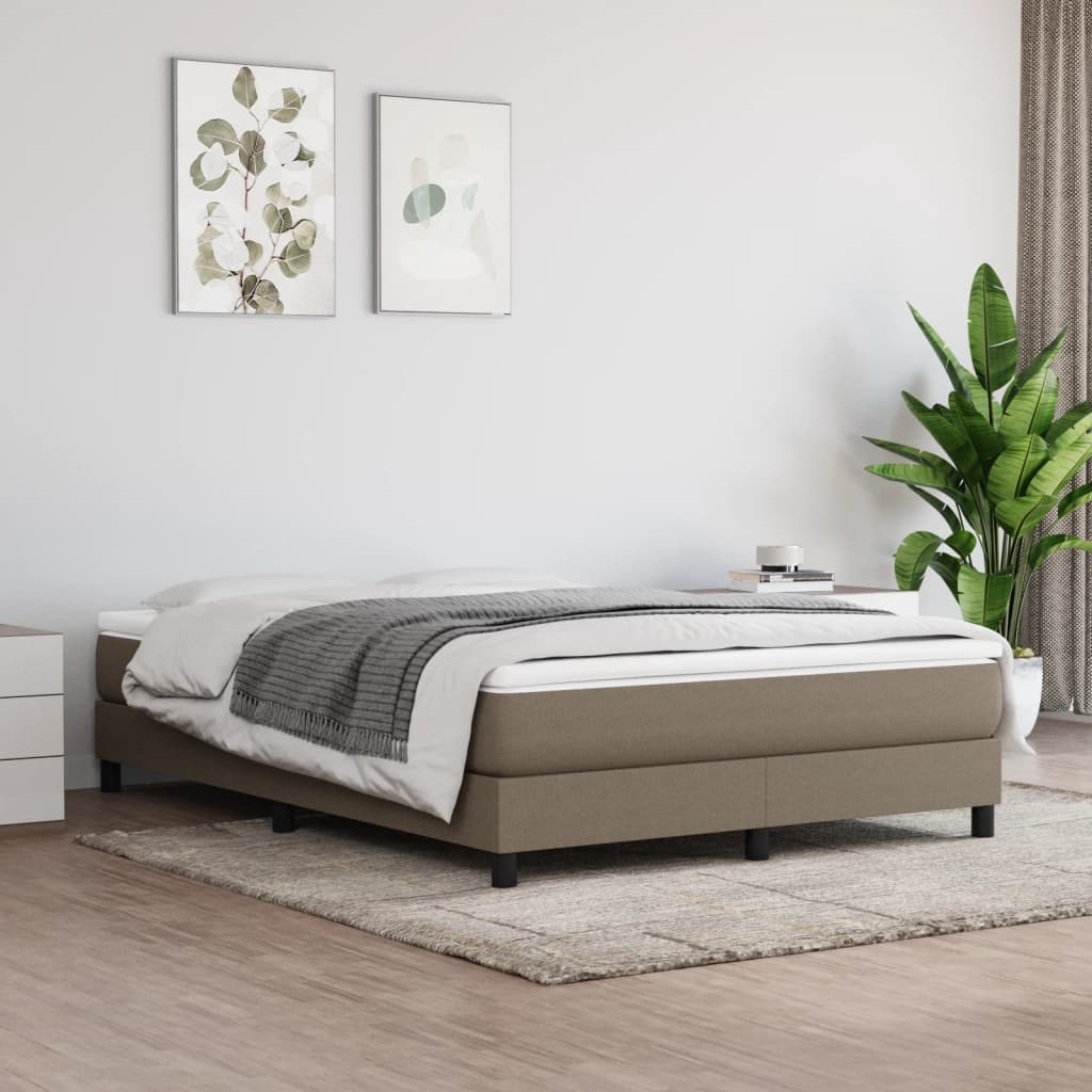 Σκελετός Κρεβατιού με Ελατήρια Taupe 140x190 εκ. Υφασμάτινο - Pakobazaar