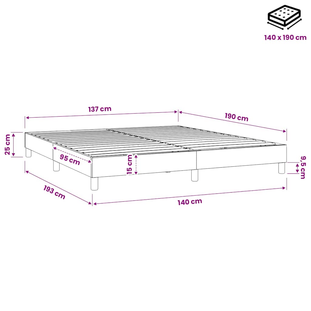 Σκελετός Κρεβατιού με Ελατήρια Πράσινο 140x190 εκ. Υφασμάτινο