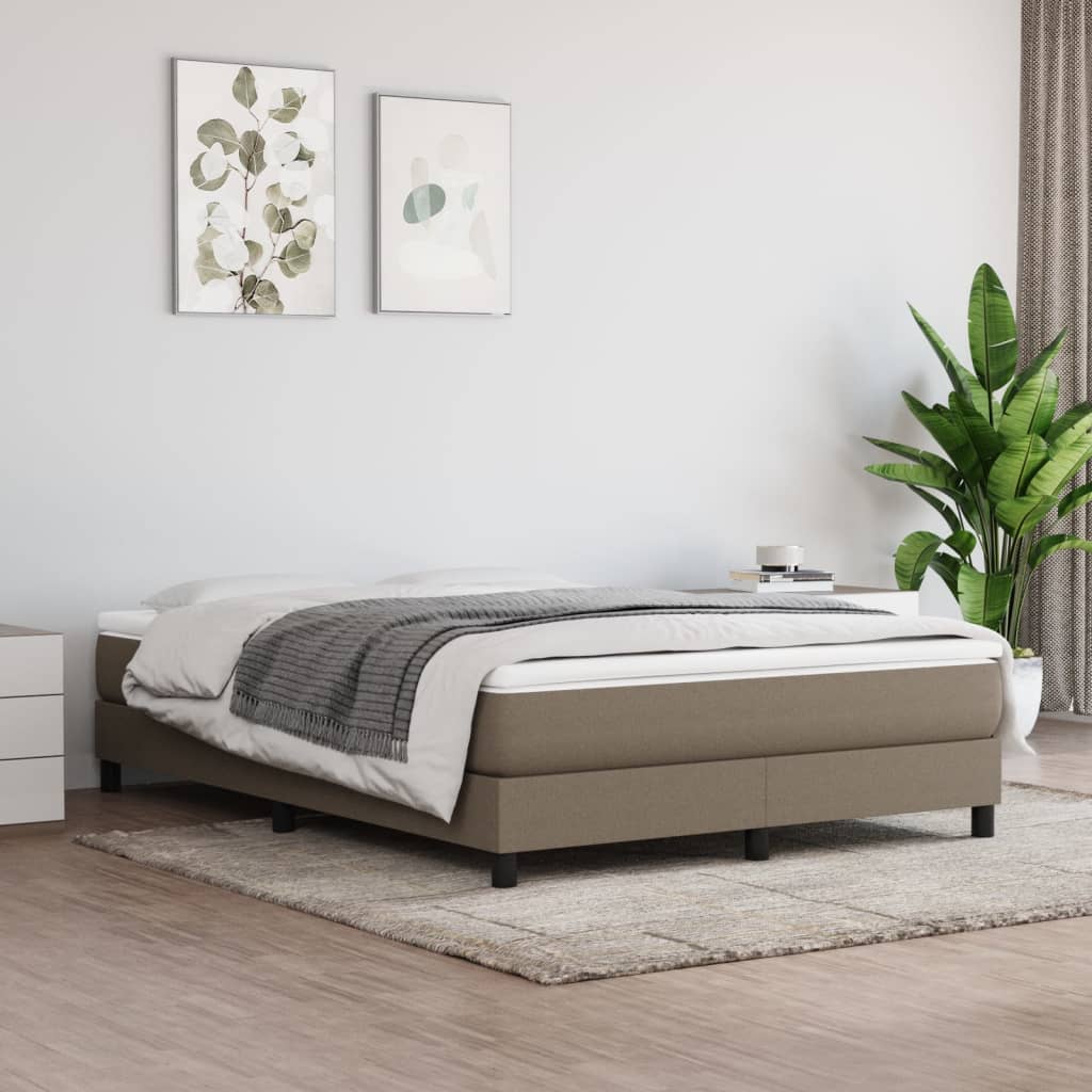 Σκελετός Κρεβατιού με Ελατήρια Taupe 140x200 εκ. Υφασμάτινο
