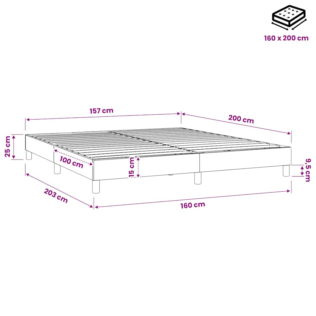 Σκελετός Κρεβατιού με Ελατήρια Πράσινο 160x200 εκ. Υφασμάτινο