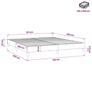 Σκελετός Κρεβατιού με Ελατήρια Πράσινο 160x200 εκ. Υφασμάτινο
