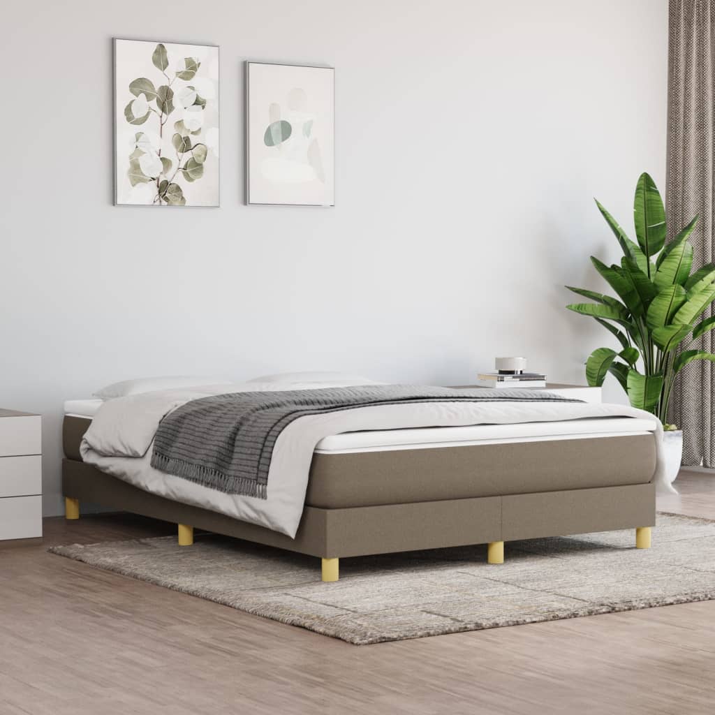 Σκελετός Κρεβατιού με Ελατήρια Taupe 140x200 εκ. Υφασμάτινο