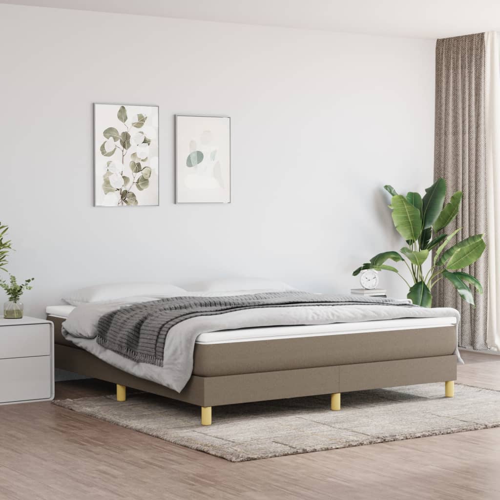 Σκελετός Κρεβατιού με Ελατήρια Taupe 160x200 εκ. Υφασμάτινο - Pakobazaar