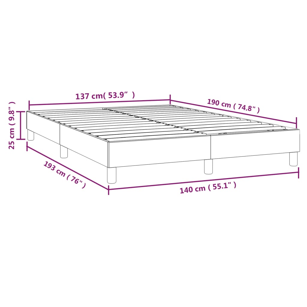 Σκελετός Κρεβατιού με Ελατήρια Κρεμ 140x190 εκ. από Συνθετικό Δέρμα