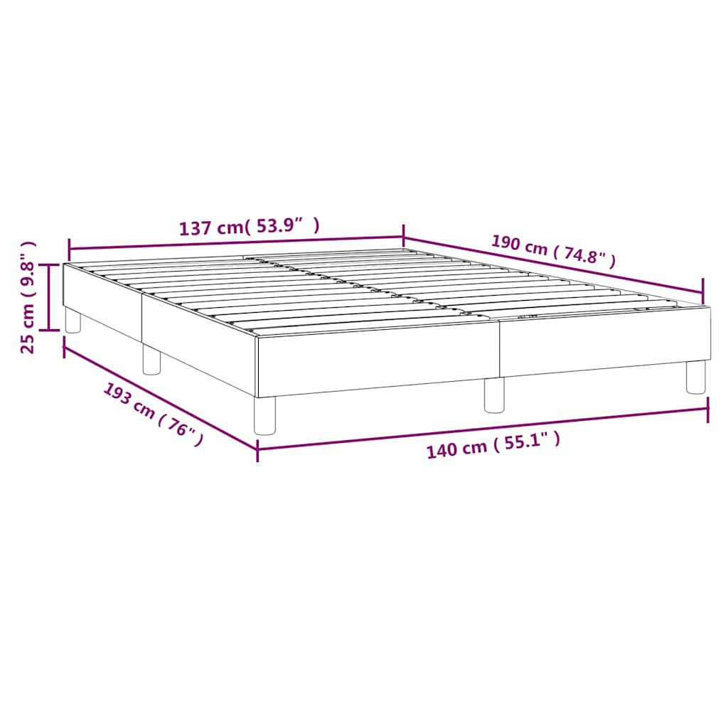 Σκελετός Κρεβατιού με Ελατήρια Καφέ 140x190 εκ. από Συνθετικό Δέρμα