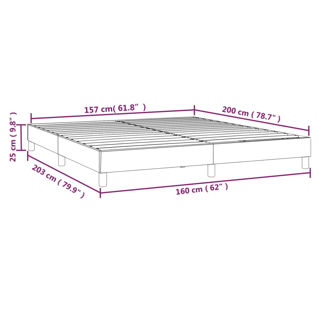 Σκελετός Κρεβατιού με Ελατήρια Μαύρο 160x200 εκ. από Συνθετικό Δέρμα