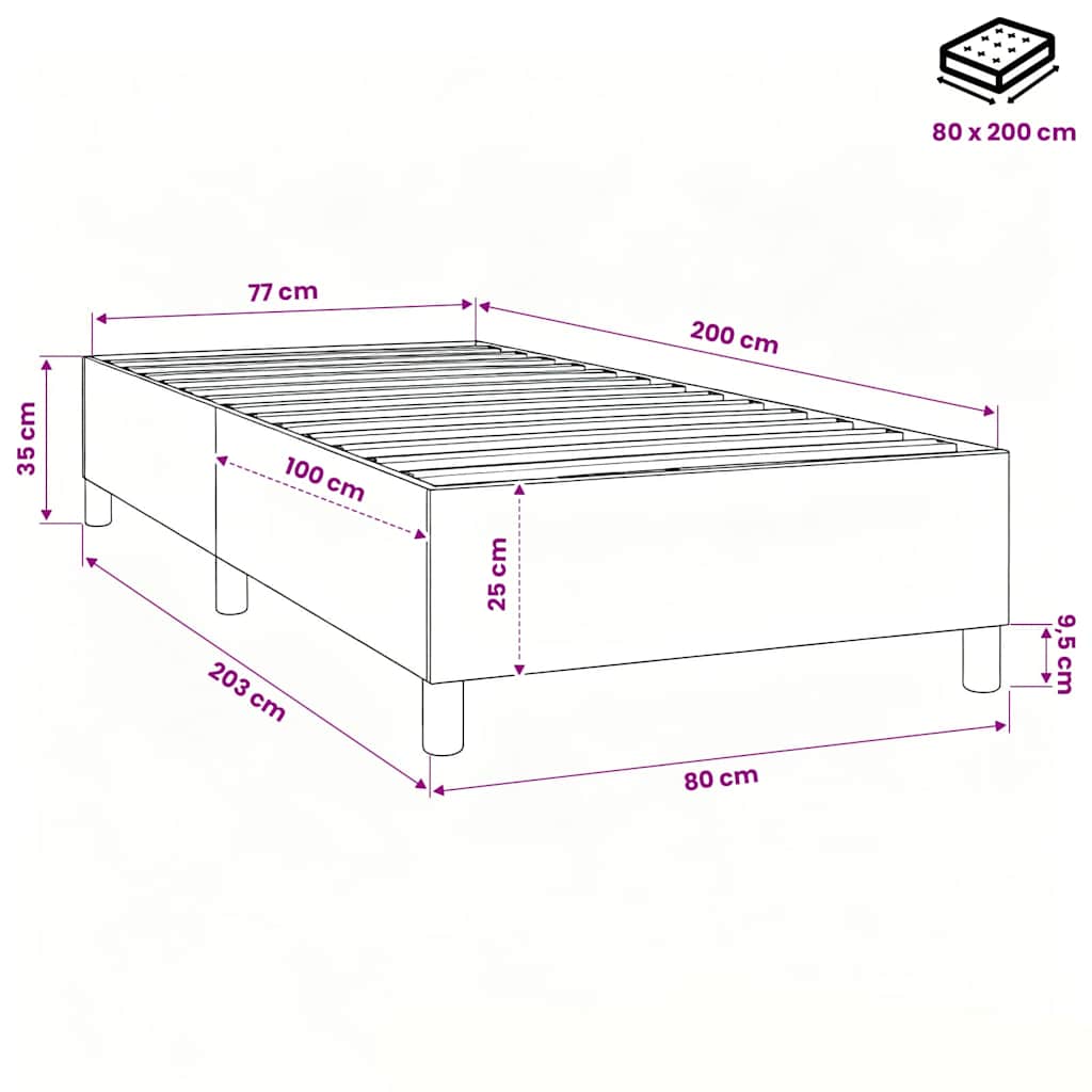 Σκελετός Κρεβατιού με Ελατήρια Πράσινο 80x200 εκ. Υφασμάτινο